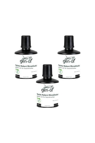 Gen-of Beyaz Tahta Kalemi Mürekkebi 100 Cc Siyah 3 Adet