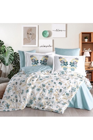 Hobby Çift Kişilik Poplin Nevresim Belis Turkuaz Çok Renkli