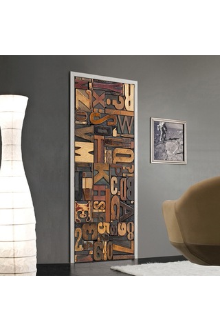 Gajeena Renkli 3d Kapı Stickerı - Dıy Ev Dekorasyonu İçin Pvc Duvar Çıkartmaları 77x200cm Diğer