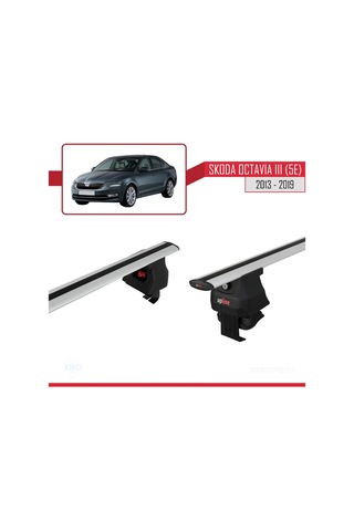 Skoda Octavia Iıı 5e 2013-2019 Arası İle Uyumlu Ace-4 Ara Atkı Tavan Barı Gri