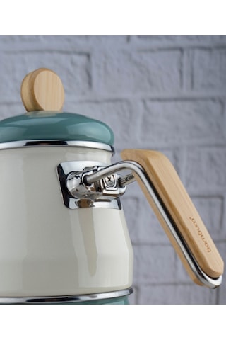 Bambum Lumino Bambu Kulplu Emaye Çaydanlık Takımı Yeşil B6084 Yeşil