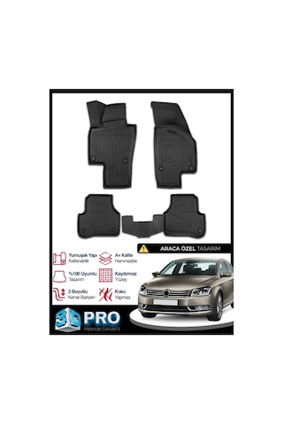 Vw Passat B7 3d Havuzlu Paspas 2010 2011 2012 2013 2014 Model Kokusuz