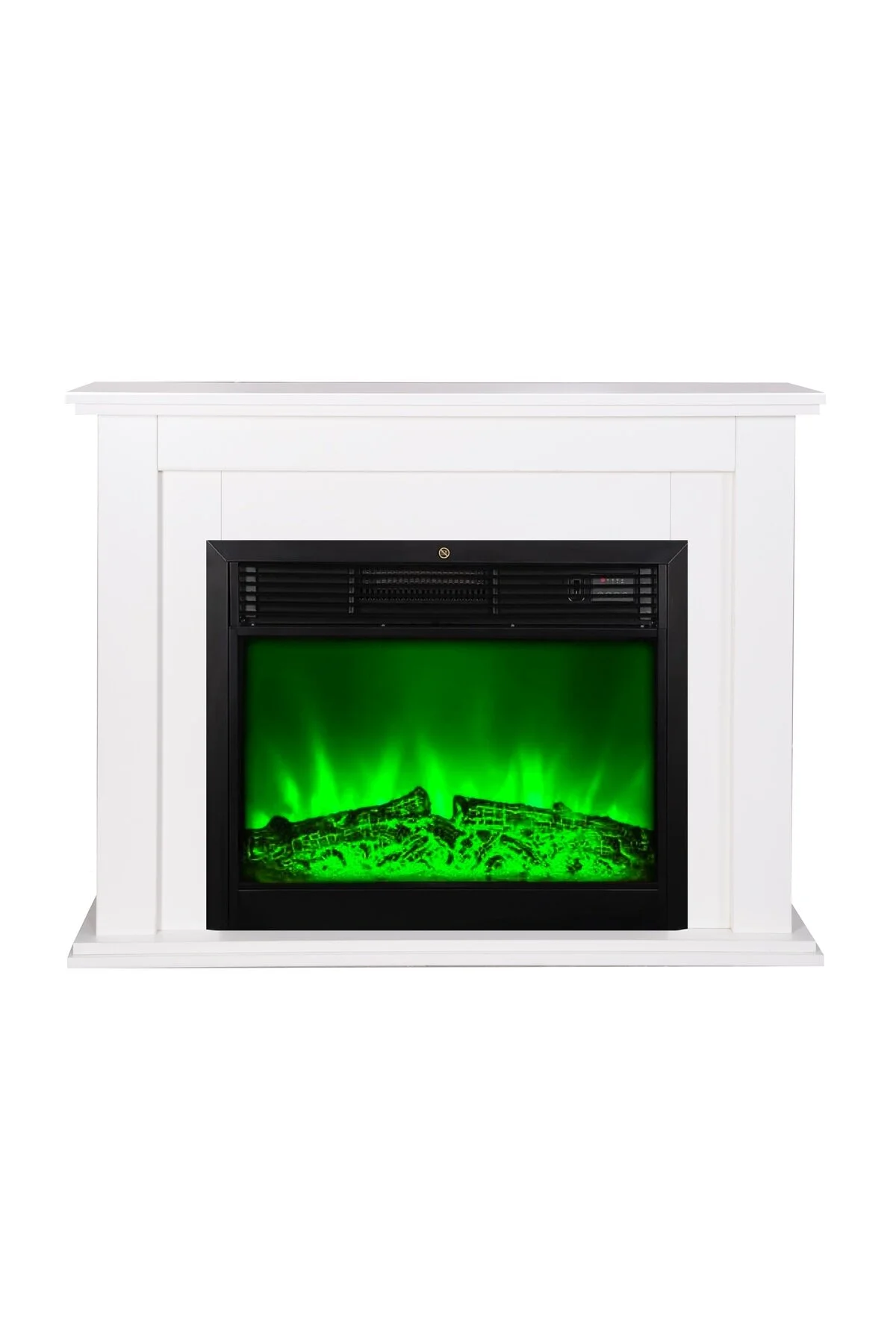 Tektes Kasalı 115 CM Krem Kasalı 8 Renkli Alev Sesli Bluetoothlu Wifi Uygulamalı Elektrikli Şömine