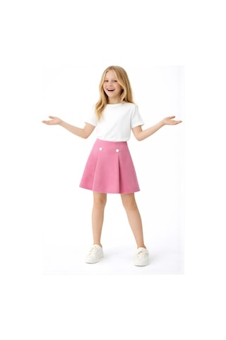 Esila Kids Kız Çocuk Şort Etek Kışlık Kumaş Pembe