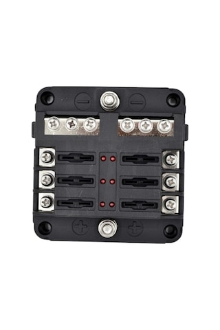 Shuıvan Şase Baralı Dc Sigorta Kutusu 6'lı 12v/24v - İkaz Işıklı-2012