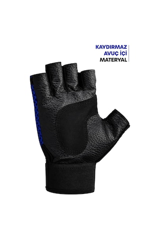 M Beden Kesik Yarım Fitness Gym Ağırlık Kaldırma Spor Eldiveni Unisex Bisiklet Eldiveni Mavi 115 Genel