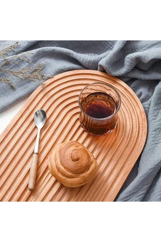 Morponi Oyuklu Bambu Kesme Panosu- Sunumluk- Dekoratif Pano 2'li Set Bambu