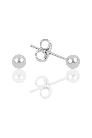 Top Gümüş Küpe 4 Mm