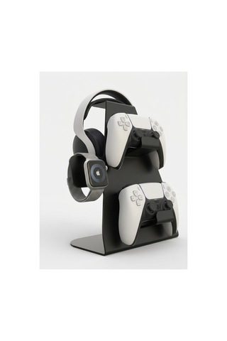 Joystick Kumanda Standı Xbox Ps3/ Ps4 /ps5 Uyumlu Metal Kol Kulaklık Saat Standı Mat Siyah