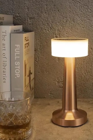 Rosegold Dekoratif Şarjlı Dokunmatik Led Masa Lambası Dimli 56r