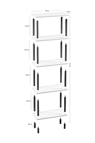 İntergo-dekoratif 5 Raflı Ahşap Ayaklı Kitaplık Atlantik Çam Çok Renkli