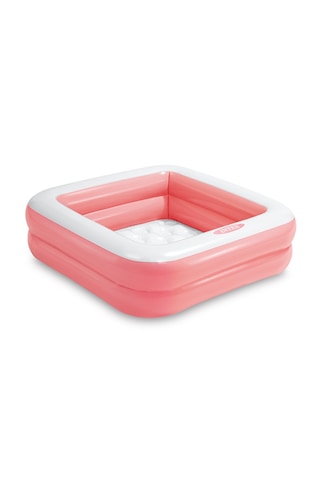 Şişme Taban Mini Kare Çocuk Havuzu - 86x86x25 Cm Pembe