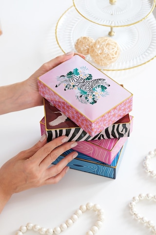 4'lü Set Premium Dekoratif Organizer Kutu Takı, Makyaj, Dikiş Ve Aksesuar Saklama Kutusu 160x102x50 Mm