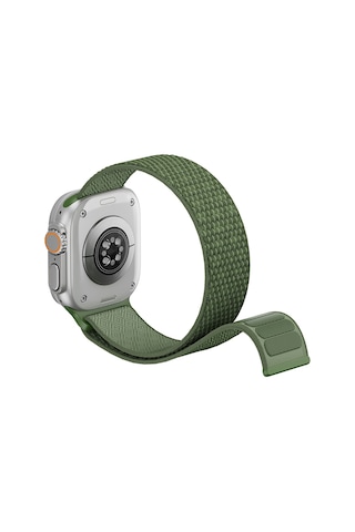 Watch 10 46mm Uyumlu Kordon Wiwu Wb501 Cloudflex Serisi Hasır Örgü Strap Kayış Yeşil