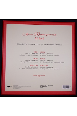 Mstislav Rostropovich - Bach Cello Suites 4 Lp Set Plak