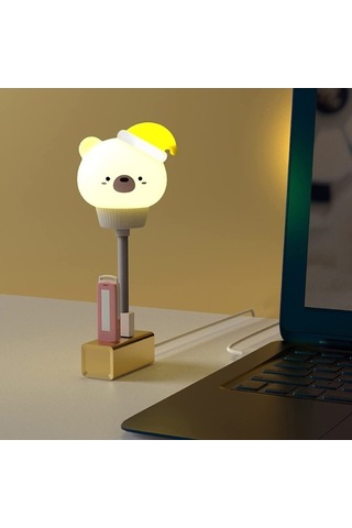 Pazly Esnek Mini Usb Led Gece Lambası - Beyaz Işık, Pratik Ve Şık Diğer
