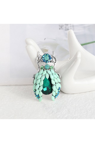Yeşil Rhinestone Beetle Brooches Narin Canlı Böcek Broş Rozeti Pin Mücevher Yapımı Giysileri Çantaları Malzemeleri Çok Renkli