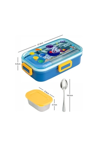 Akıllıelma-lunch Box Beslenme Kabı Çelik İthal Enjoy Mavi K.2537 92553 0237 Mavi