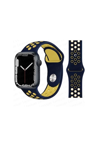 Apple Uyumlu Watch 9-8-7-6-5-4-3-se / 38-40-41 Mm Delikli Silikon Spor Kordon