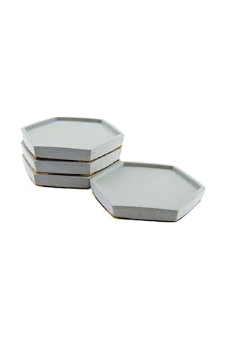 Bubigo Beton Bardak Altlığı Gri Mantar Tabanlı 4'lü Set 11,5 X 10 X 1,5 Cm Btnms-2018208 Btg-76
