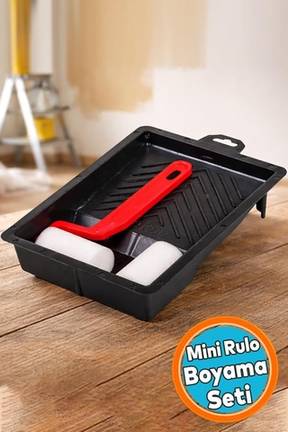 Tr Hobi Seti Mini Rulo Ve Boyama Kabı 14x21,5 Cm Pratik Kullanım Dayanıklı Boya Tepsisi Seti