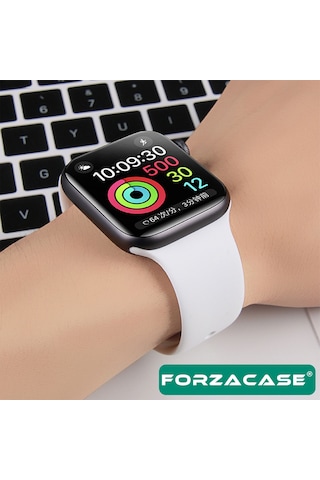 Forzacase Apple Uyumlu Watch 10 42mm İle Silikon Kordon Kayış - Fc004 Beyaz
