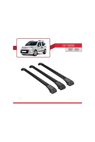 Fiat Fiorino 2007 Ve Sonrası İle Uyumlu Ace-1 Ara Atkı Tavan Barı Siyah 3 Adet Bar