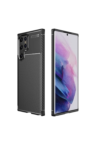 Samsung Uyumlu Galaxy S22 Ultra Kilif Karbon Tasarim Negro Silikon Kapak 529206560
