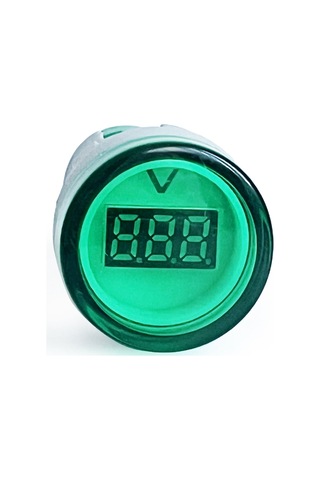 Mini Dijital Voltmetre 22mm Ac 60-500v Led Yeşil Işık