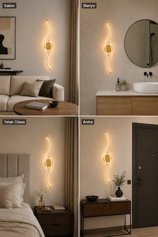 AvizeGO Pera Modern Led Duvar Apliği Günışığı Eskitme