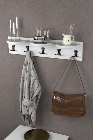 Askılık Duvar Elbise Askılığı Portmanto Beyaz 80 Cm Diğer