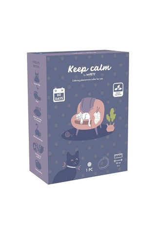 M-pets Keep Calm Sakinleştirici Kedi Tasması Gri