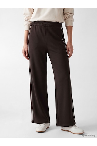 Lcw Modest Kahverengi Şerit Detaylı Soft Touch Kadın Eşofman Altı