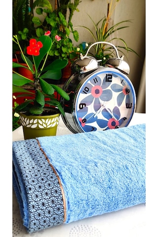 Çeyizlik Lüx Bambu 90x150 Cm. İhraç Malı Banyo Havlusu %40 Bambu Mavi