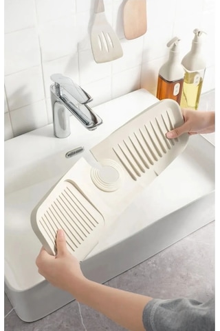 Elastik Musluk Matı Su Tutucu Düzenleyici Kaydırmaz Taban Organizer Mutfak Banyo Lavabo Silikon Beya Diğer