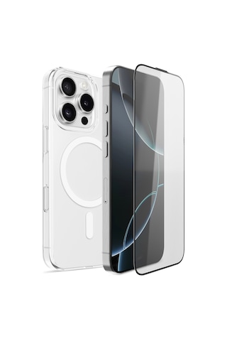 Vonmahlen Apple Uyumlu iPhone 16 Pro Secure Bundle Şeffaf Kılıf + Ekran Koruyucu