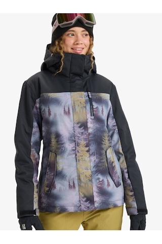 Roxy Jetty Block Jk Kadın Frost Gray - Plaid 1 Snowboard Ceketi Erjtj03528-slr1 Siyah - Mor