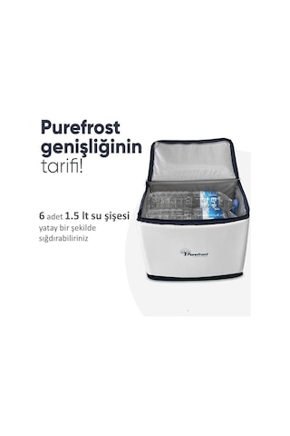 PF15 Thermo-Pure Teknolojisi ile Elektriksiz&Buzsuz Hızlı Soğutma / 16 Saat Soğuk Muhafaza Katlanır Outdoor Kamp Piknik Termal Termos Buzluk Soğutucu Çanta + 6 Adet Thermo-Pure Jel Paket