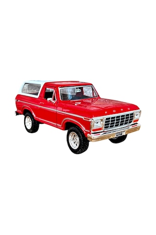 1978 Ford Bronco Hard Top 1:24 Ölçek Die-cast Metal Model Araba - Kırmızı/beyaz - Motor Max Çok Renkli