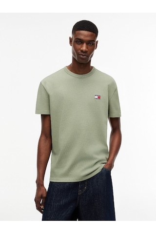 Tommy Hilfiger Tjm Reg Badge Tee Ext Erkek Yeşil T-shirt - Dm0dm20322