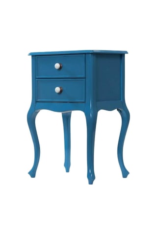 Roys Ahşap Çift Çekmeceli Lükens Mavi Lake  Komodin  Telefonluk