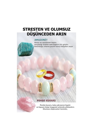 Doğal Taş Stres Ve Panik Atak Bilekliği Çok Renkli