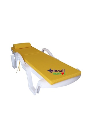 Mirzademarket Şezlong Minderi Lüks Su Geçirmez Kumaş Fermuarlı-Sarı