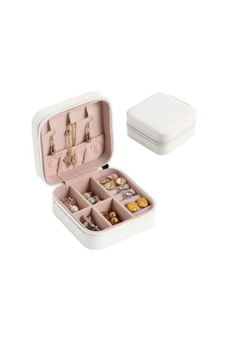 Chavin St1-64by Deri Seyahat Takı Kutusu Beyaz