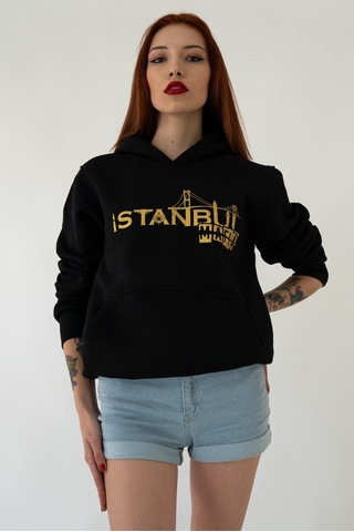 Istanbul Mafıa Kapşonlu Siyah Unisex Sweatshirt Hoodie Polar