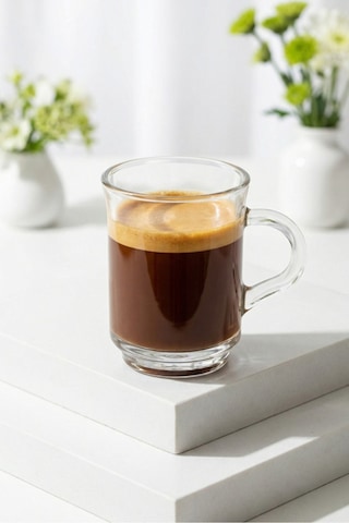Lav Ada Cam Kupa 6 Kişilik 250 ml Kulplu (Kahve/Çay Bardağı)