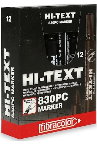 Hi-Text 830 C Permanent Koli Kalemi Kesik Uç Siyah-12'Li N11.2211