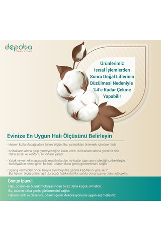 Erne Kadife Kaymaz Pamuk Tabanlı Yıkanabilir Antibakteriyel Salon Halısı 120x180
