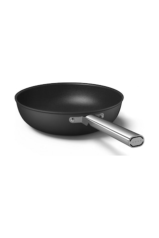 Smeg Cookware 50's Style Siyah Wok Tava 30 CM Siyah
