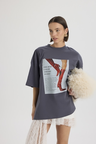 Mai Studıos Mai Studios Co. Theory Oversize Füme T-shirt Füme